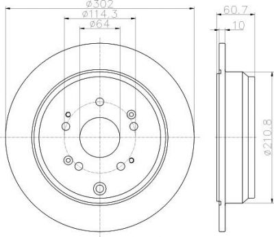 Hella 8DD 355 119-221 тормозной диск на HONDA CR-V IV (RE)