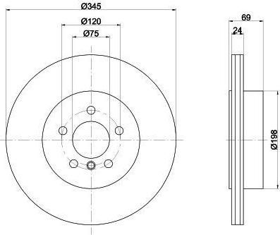 Hella 8DD 355 119-281 тормозной диск на 5 Touring (F11)