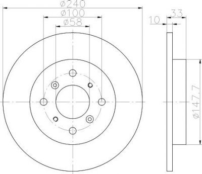 Hella 8DD 355 119-291 тормозной диск на SUZUKI BALENO Наклонная задняя часть (EG)