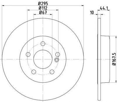 Hella 8DD 355 119-421 тормозной диск на MERCEDES-BENZ B-CLASS (W246, W242)