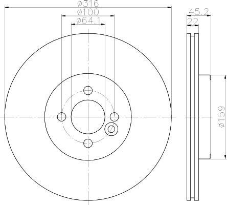 Hella 8DD 355 119-441 тормозной диск на MINI MINI Roadster (R59)