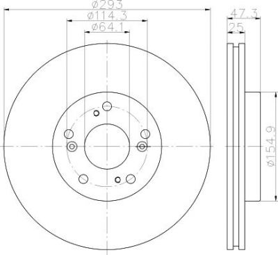 Hella 8DD 355 119-571 тормозной диск на HONDA CIVIC IX (FK)