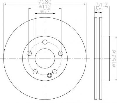 Hella 8DD 355 119-601 тормозной диск на MERCEDES-BENZ B-CLASS (W246, W242)