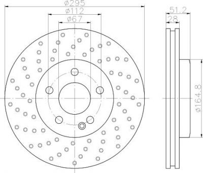 Hella 8DD 355 119-611 тормозной диск на MERCEDES-BENZ B-CLASS (W246, W242)