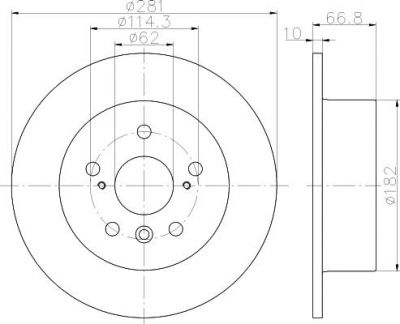 Hella 8DD 355 119-671 тормозной диск на TOYOTA CAMRY седан (_XV4_)