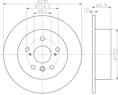 Hella 8DD 355 119-671 тормозной диск на TOYOTA CAMRY седан (_XV4_)
