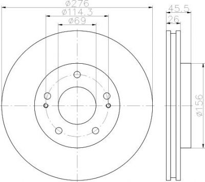 Hella 8DD 355 119-961 тормозной диск на MITSUBISHI LANCER универсал (CS_W)