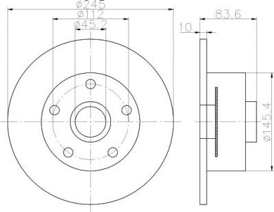 Hella 8DD 355 120-151 тормозной диск на AUDI A4 Avant (8D5, B5)