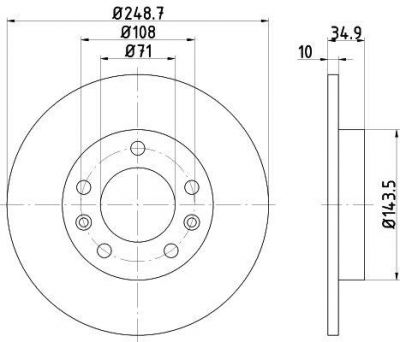 Hella 8DD 355 120-581 тормозной диск на PEUGEOT 308 SW II