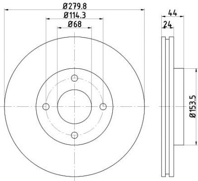 Hella 8DD 355 120-591 тормозной диск на NISSAN TIIDA Наклонная задняя часть (C11X)