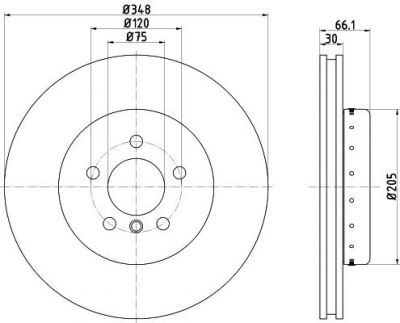 Hella 8DD 355 120-651 тормозной диск на 5 (F10, F18)