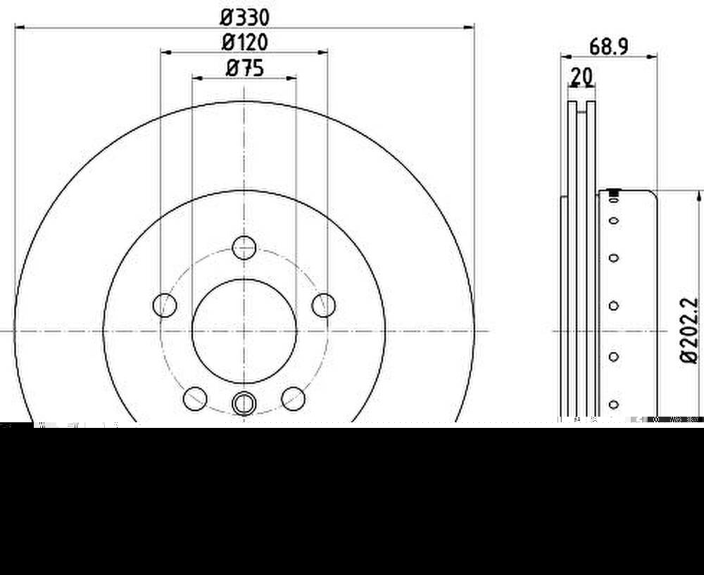 Hella 8DD 355 120-671 тормозной диск на 5 (F10, F18)