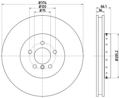 Hella 8DD 355 120-681 тормозной диск на 6 купе (F13)