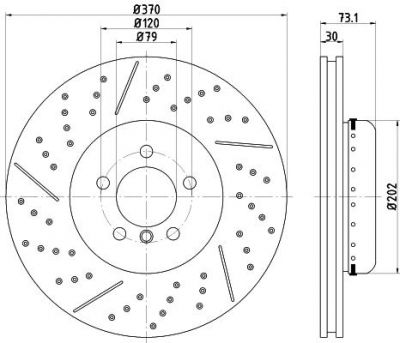 Hella 8DD 355 120-771 тормозной диск на 4 Gran Coupe (F36)