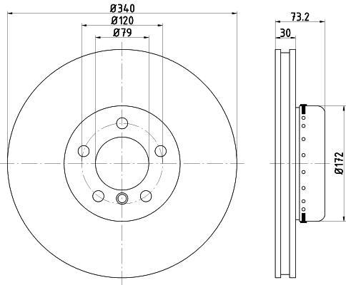 Hella 8DD 355 120-811 тормозной диск на 1 (F20)