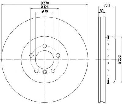 Hella 8DD 355 120-831 тормозной диск на 4 Gran Coupe (F36)