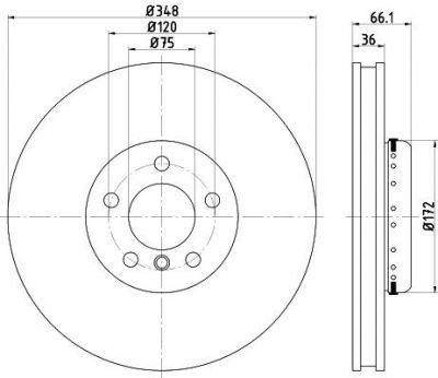 Hella 8DD 355 120-881 тормозной диск на 5 (F10, F18)