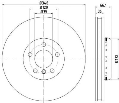 Hella 8DD 355 120-891 тормозной диск на 5 (F10, F18)