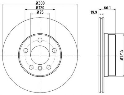 Hella 8DD 355 120-971 тормозной диск на 4 купе (F32, F82)