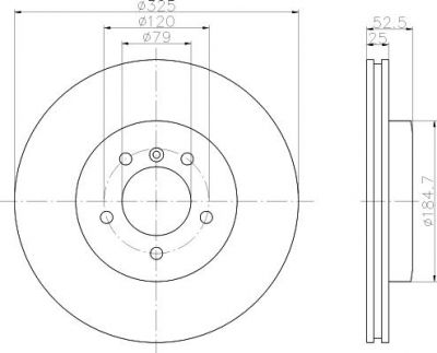 Hella 8DD 355 121-021 тормозной диск на 3 кабрио (E46)