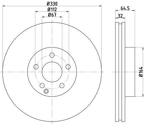 Hella 8DD 355 121-051 тормозной диск на MERCEDES-BENZ GLK-CLASS (X204)