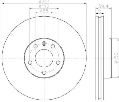 Hella 8DD 355 121-151 тормозной диск на AUDI A6 Allroad (4FH, C6)