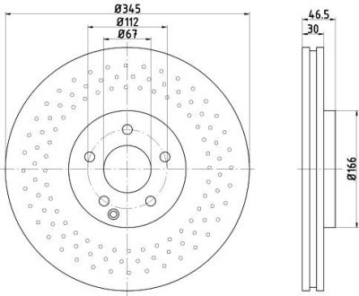 Hella 8DD 355 121-321 тормозной диск на MERCEDES-BENZ C-CLASS купе (CL203)