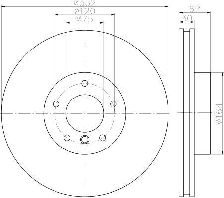 Hella 8DD 355 121-431 тормозной диск на X6 (F16, F86)