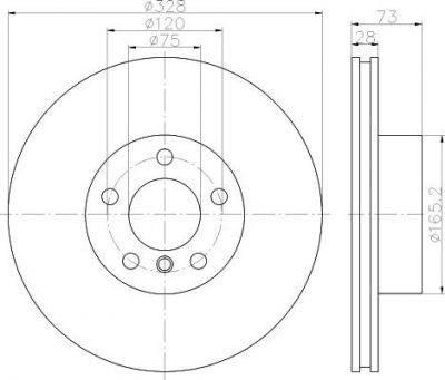 Hella 8DD 355 121-561 тормозной диск на X3 (F25)