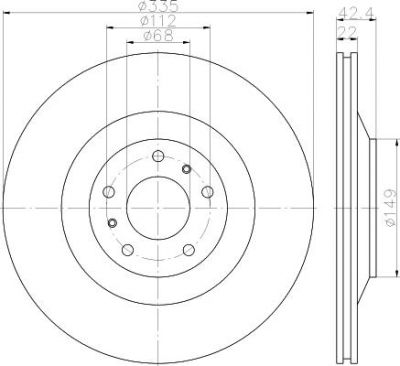 Hella 8DD 355 121-791 тормозной диск на VW PHAETON (3D_)