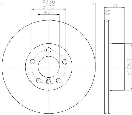 Hella 8DD 355 121-801 тормозной диск на X3 (F25)
