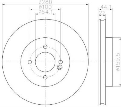 Hella 8DD 355 121-821 тормозной диск на MINI MINI Roadster (R59)