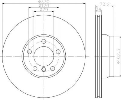 Hella 8DD 355 121-841 тормозной диск на 4 Gran Coupe (F36)