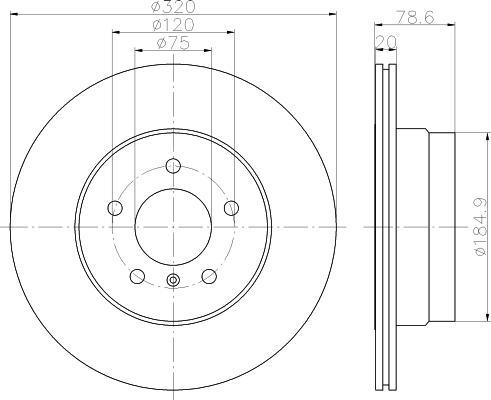 Hella 8DD 355 122-071 тормозной диск на X6 (F16, F86)