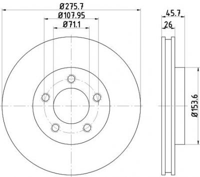 Hella 8DD 355 122-191 тормозной диск на FORD USA WINDSTAR (A3)