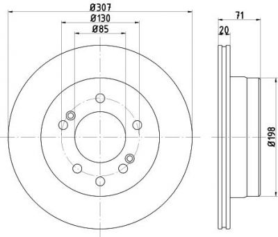 Hella 8DD 355 122-211 тормозной диск на SSANGYONG KYRON