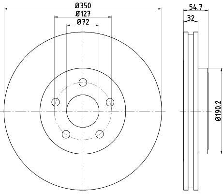 Hella 8DD 355 122-411 тормозной диск на JEEP GRAND CHEROKEE IV (WK, WK2)