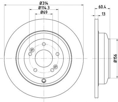 Hella 8DD 355 122-471 тормозной диск на HYUNDAI GENESIS купе