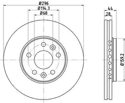 Hella 8DD 355 122-601 тормозной диск на OPEL VIVARO Combi