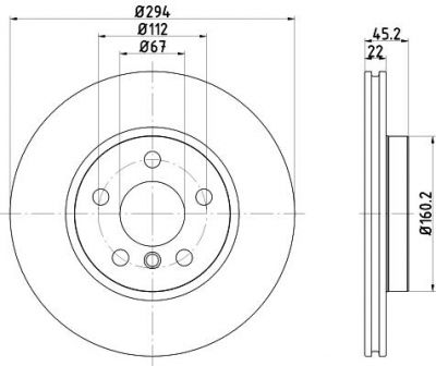 Hella 8DD 355 122-651 тормозной диск на 2 Active Tourer (F45)