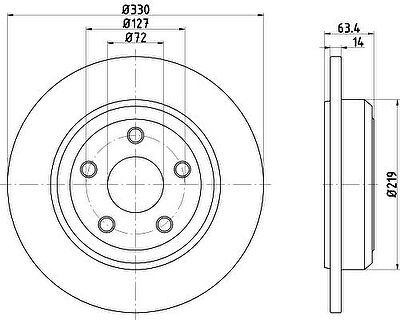Hella 8DD 355 122-671 тормозной диск на JEEP GRAND CHEROKEE IV (WK, WK2)