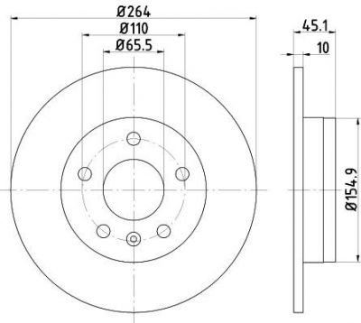 Hella 8DD 355 122-821 тормозной диск на OPEL ZAFIRA B Van