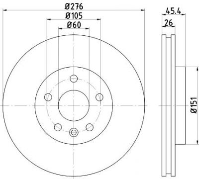 Hella 8DD 355 122-841 тормозной диск на OPEL ASTRA K Sports Tourer