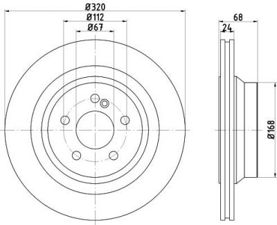 Hella 8DD 355 122-951 тормозной диск на MERCEDES-BENZ E-CLASS (W212)