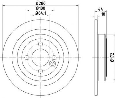 Hella 8DD 355 122-971 тормозной диск на MINI MINI Roadster (R59)