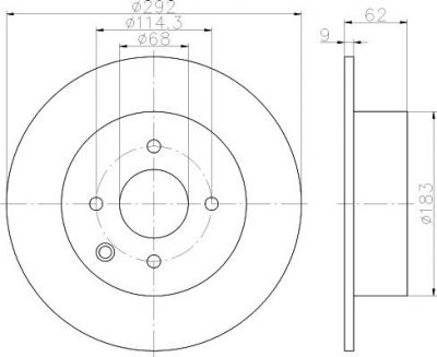 Hella 8DD 355 122-981 тормозной диск на NISSAN TIIDA Наклонная задняя часть (C11X)