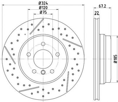 Hella 8DD 355 123-031 тормозной диск на 3 кабрио (E93)