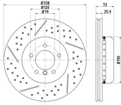 Hella 8DD 355 123-041 тормозной диск на 3 кабрио (E93)