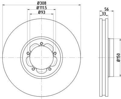 Hella 8DD 355 123-131 тормозной диск на FORD TOURNEO CUSTOM автобус