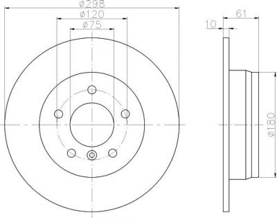 Hella 8DD 355 127-271 тормозной диск на 5 (E39)